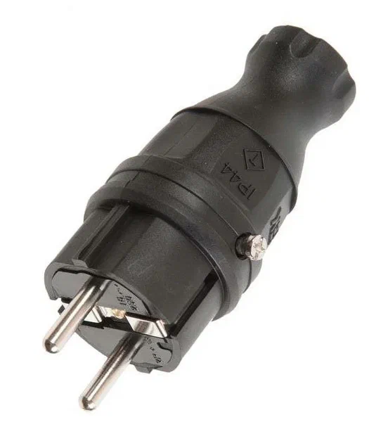 Вилка с/з прямая каучук IP44 ВБп3-1-0 IEK