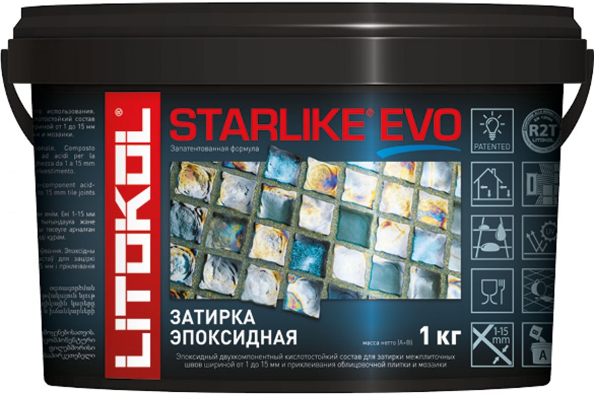 STARLIKE EVO S.100 BIANCO ASSOLUTO 1кг эпоксидный состав для укладки и затирки мозаики и керамики