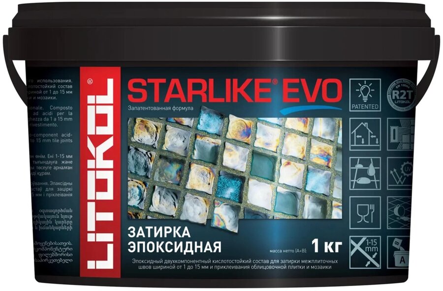 STARLIKE EVO S.209 PIETRA D`ASSIS 1кг эпоксидный состав для укладки и затирки мозаики и керамики