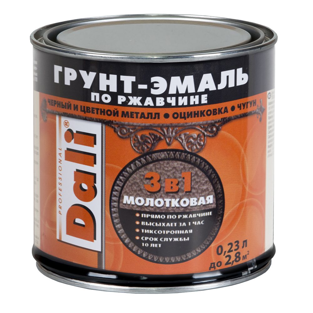 Грунт-эмаль по ржав. DALI молотковая шоколадный 0,75 л