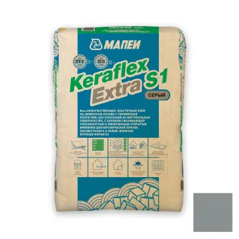 МАПЕЙ, KERAFLEX EXTRA S1, Клей плиточный, класс С2ТES1 (25кг) (до 240х240)