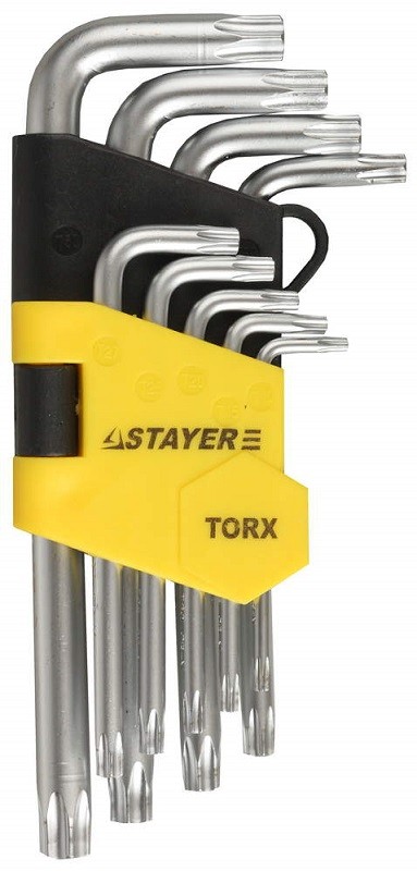 Набор STAYER MASTER ключи имбусовые короткие Т10-Т50,9 пред
